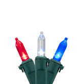 LED Mini Patriotic String Lights - Red White and Blue - 32.75' - Green Wire - 100ct