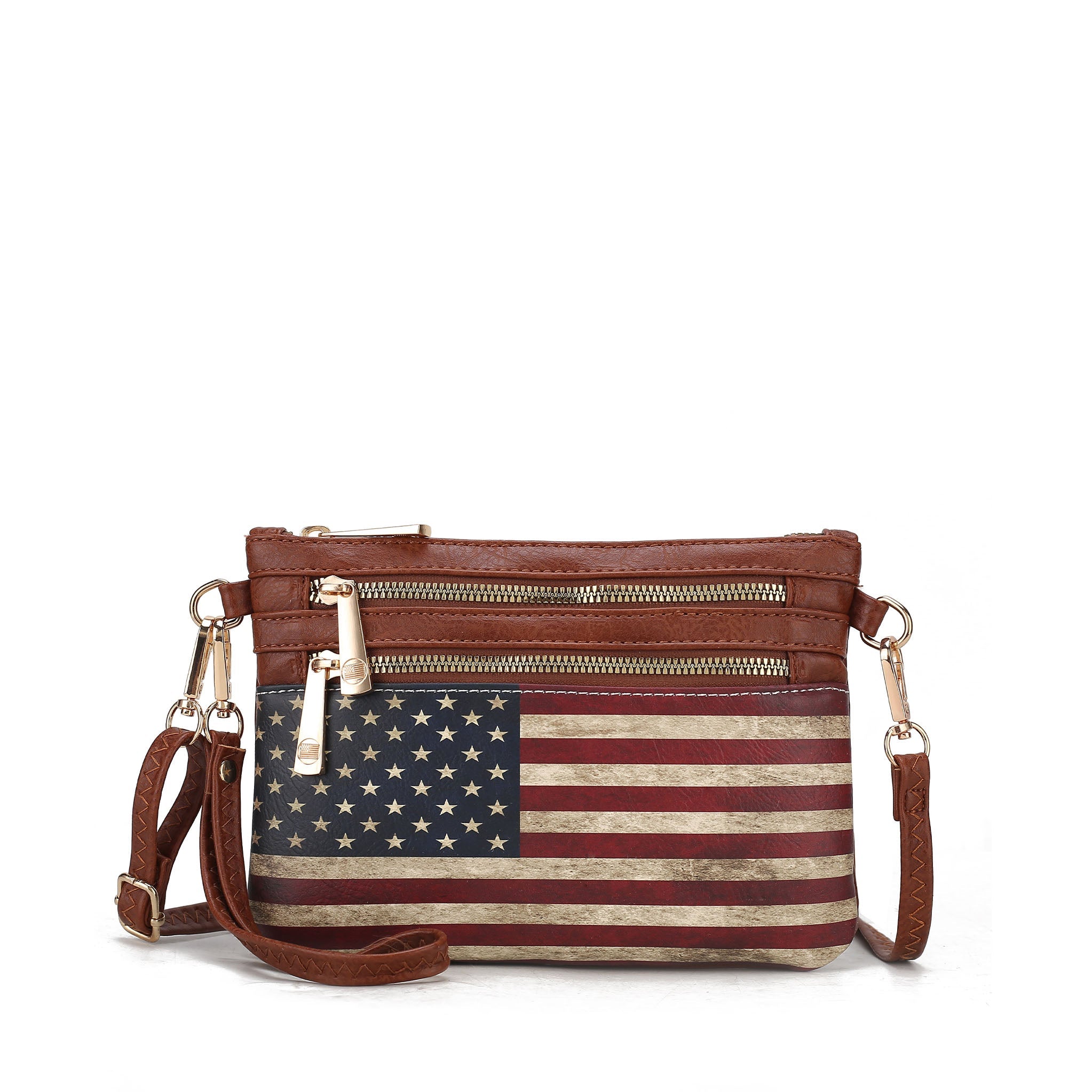  MKF Collection Alisson Printed Flag Crossbody Bag - Beige - Bonton