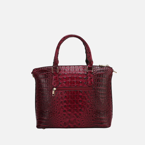 Liora Croc Embossed Tote Bag and Set