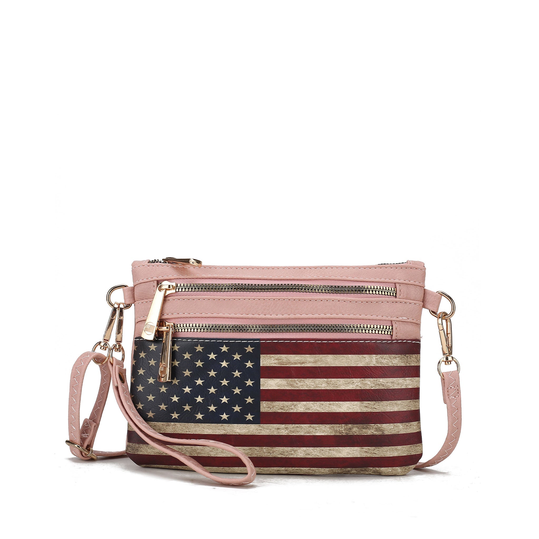  MKF Collection Alisson Printed Flag Crossbody Bag - Beige - Bonton