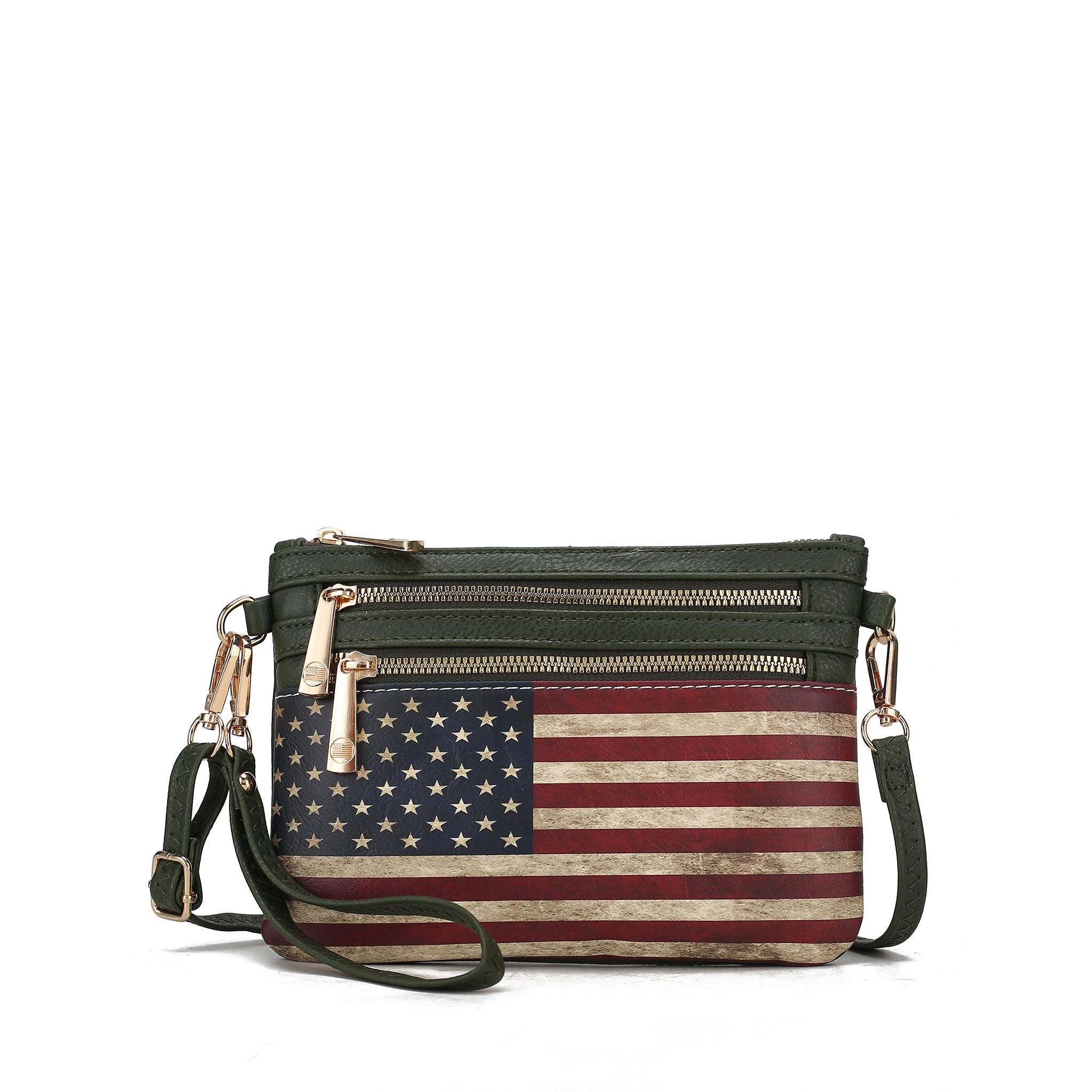  MKF Collection Alisson Printed Flag Crossbody Bag - Beige - Bonton