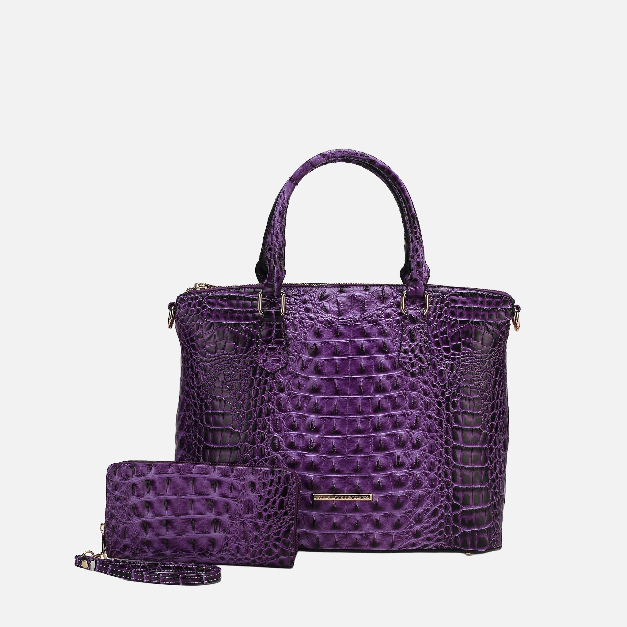  MKF Collection Liora Croc Embossed Tote Bag and Set - Croco Black - Bonton