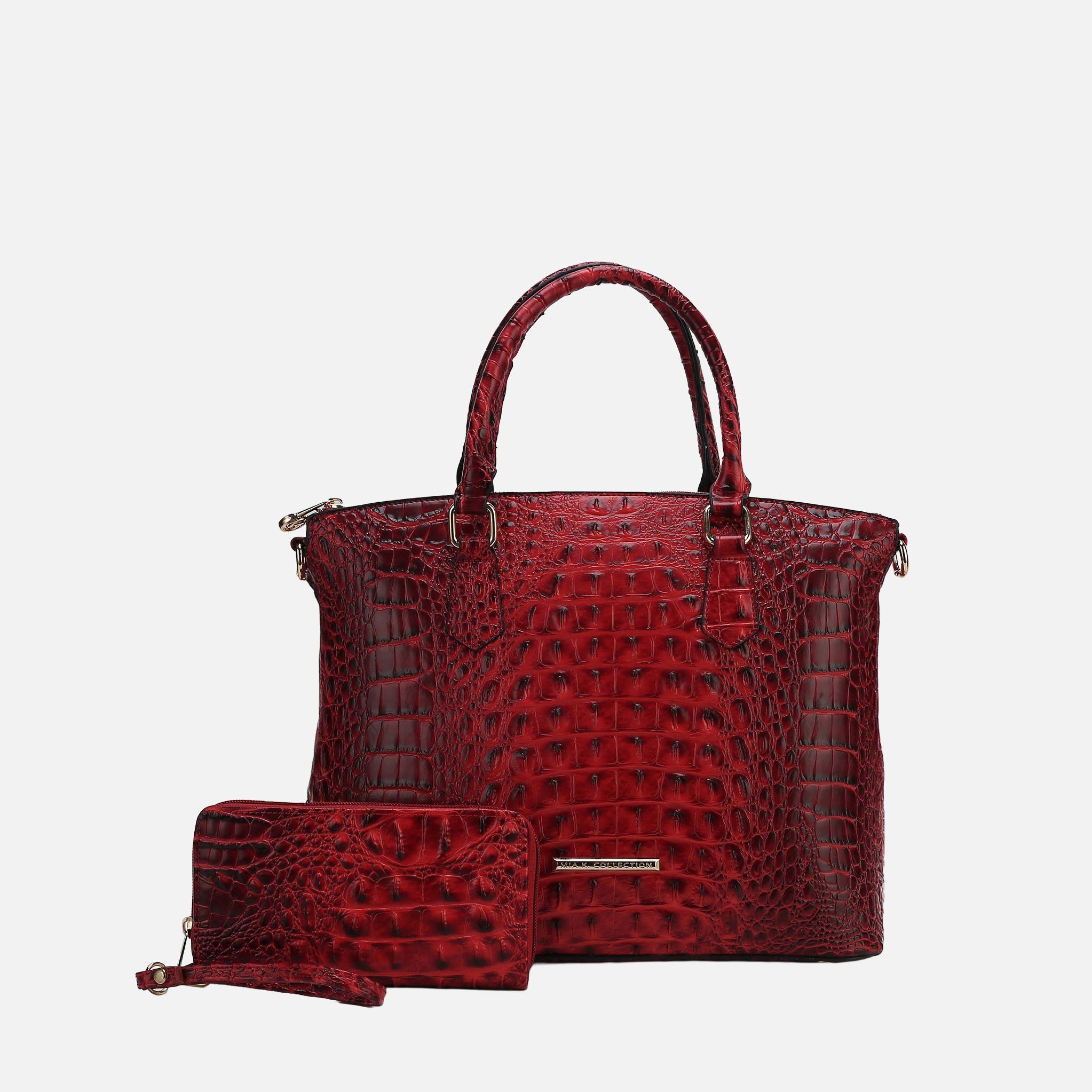  MKF Collection Liora Croc Embossed Tote Bag and Set - Croco Black - Bonton