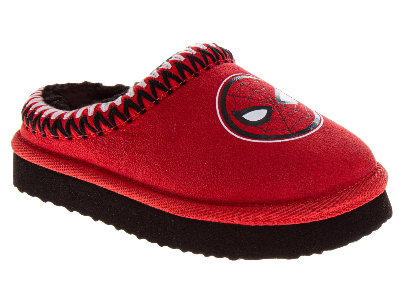  Josmo Marvel Avengers Boys Snow Slippers Spiderman Boots Faux Fur Winter Mules Cozy Warm House Shoes (Toddlers) - 11-12 - Bonton