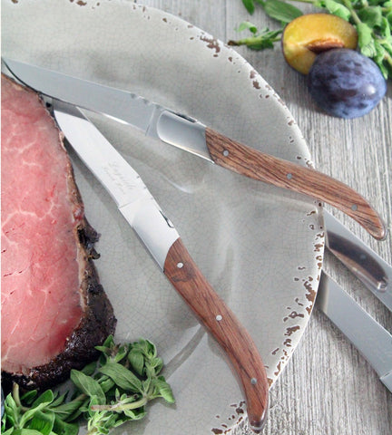 Set of 4 Laguiole Connoisseur Rosewood Steak Knives