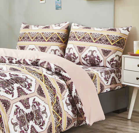 DaDa Bedding Majestic Oriental Kilim Duvet Cover - w/ Pillow Cases Royal Persian Traditional Design Intricate Ornate Ornament Print by DaDa Bedding Collection