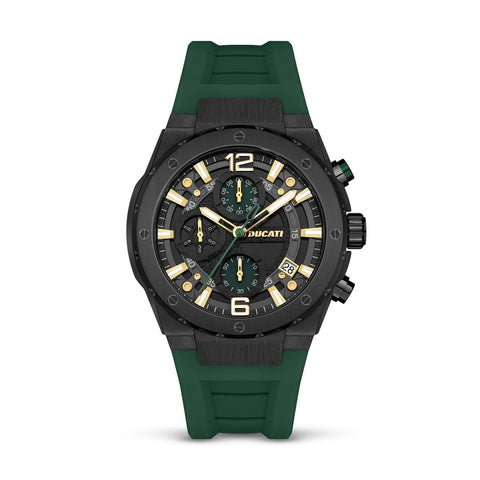 Ducati Chronograph Watch Green Silicon Strap
