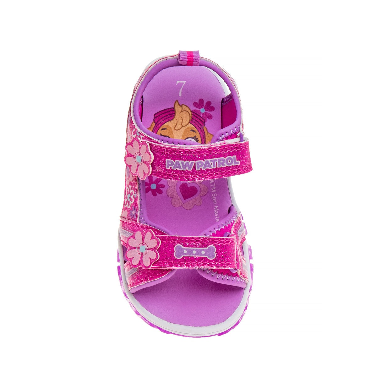  Josmo Paw Patrol Everest Skye Light Up Summer Girls Sandals - Hook&Loop Adjustable Strap Open Toe Sandal Water Shoe - Pink (Sizes 6-12 Toddler) - 6 - Bonton