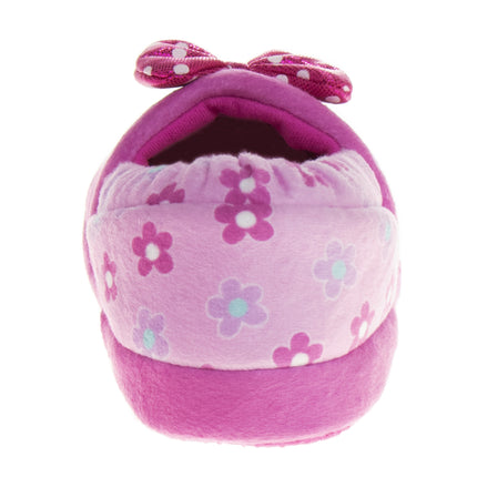  Josmo Disney Minnie Mouse Slippers for Kids Minnie's Bow Plush Warm Soft Aline Comfy Lightweight House Shoes - 6-May - Bonton
