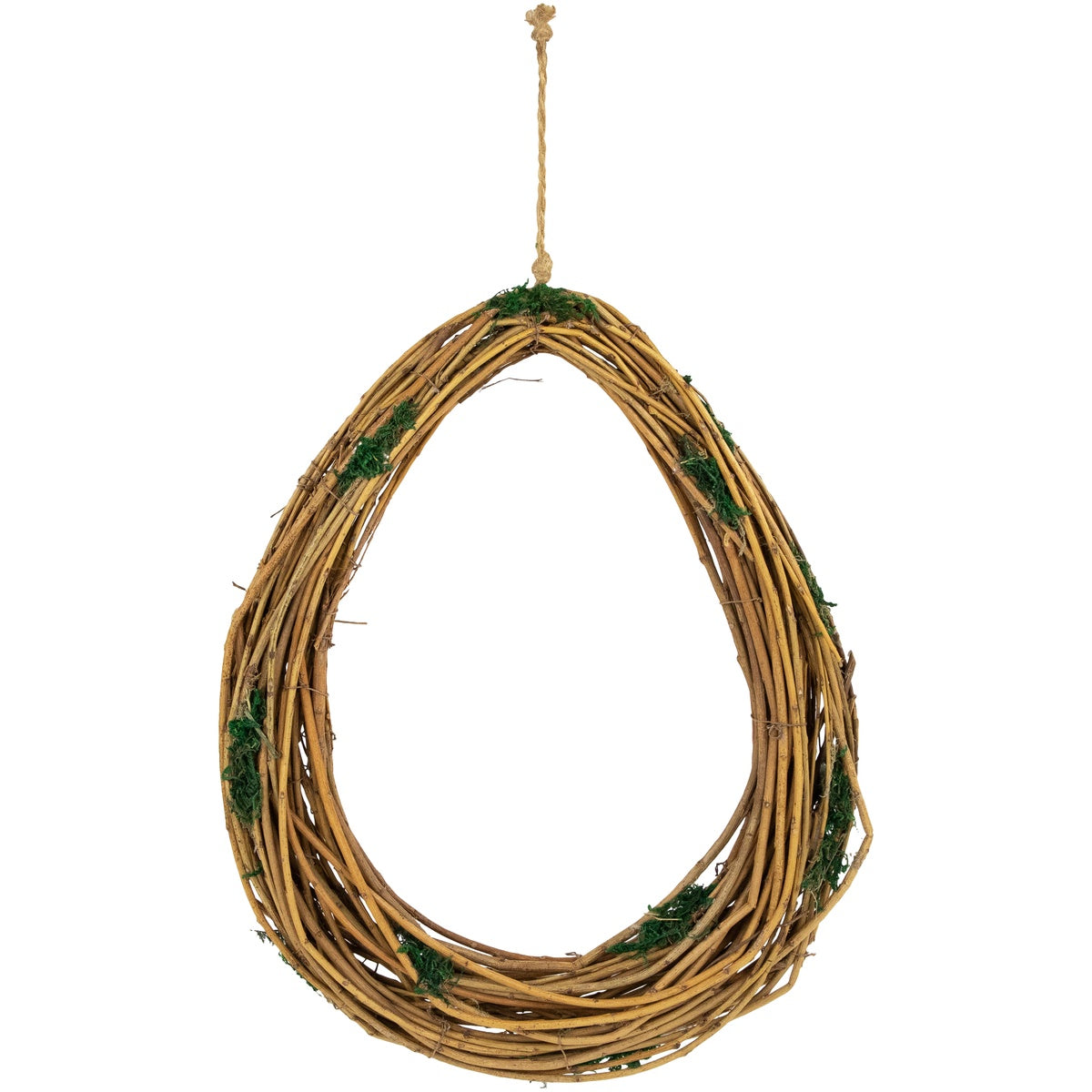  Northlight Natural Grapevine and Twig Oval Spring Wreath With Moss - 15.25