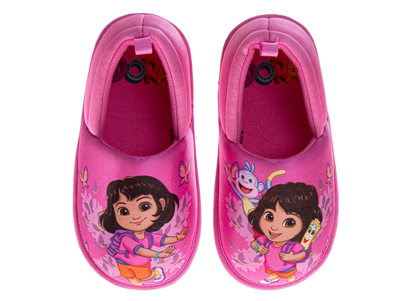  Josmo Dora the Explorer Girls Slippers - Plush Non-Slip Comfy Fluffy Lightweight Warm Comfort Soft Aline Indoor House Slippers (Toddler) - 5-6 - Bonton
