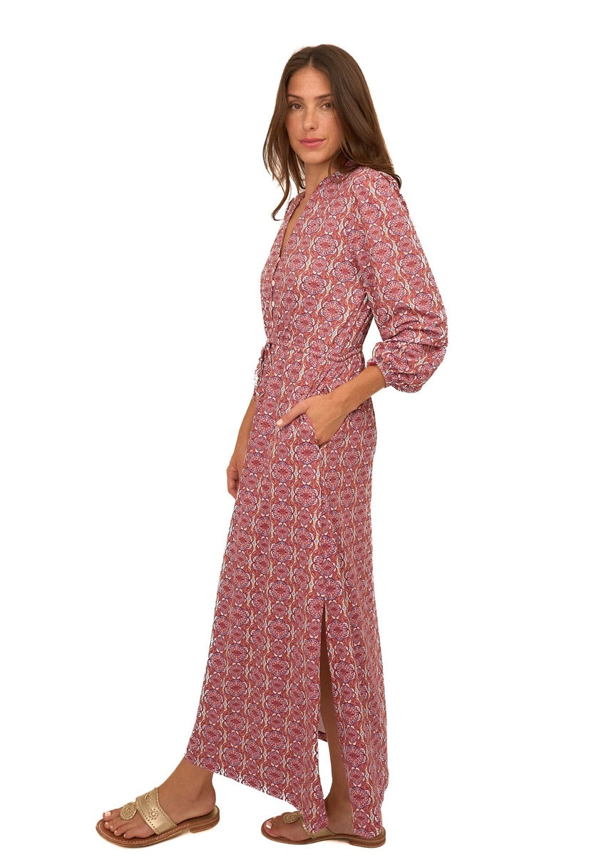  Cabana Life Camden Geo Button Down Maxi Dress - XS - Bonton