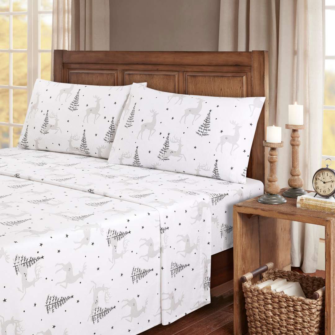  Kathy Ireland Home Kathy Ireland 100% Turkish Cotton Flannel Sheet Set - Buffalo Tartan - Bonton