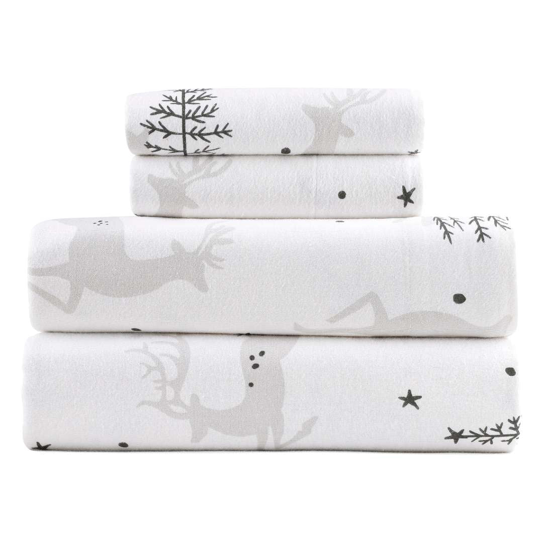  Kathy Ireland Home Kathy Ireland 100% Turkish Cotton Flannel Sheet Set - Buffalo Tartan - Bonton