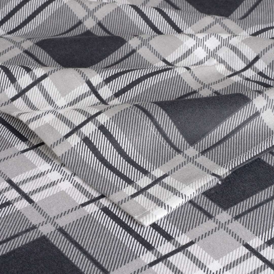  Kathy Ireland Home Kathy Ireland 100% Turkish Cotton Flannel Sheet Set - Buffalo Tartan - Bonton