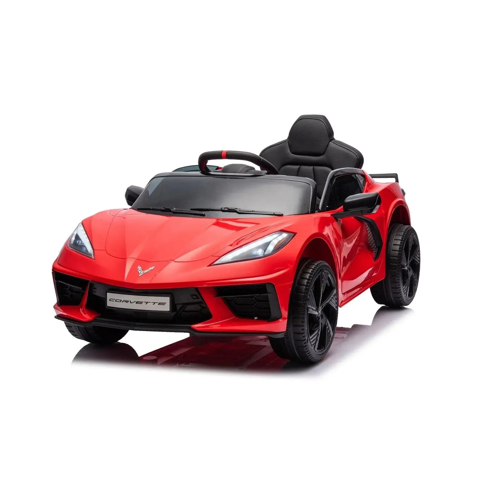  Freddo 12V Chevrolet Corvette C8 Stingray 1-Seater Kids Ride-on Car - White - Bonton