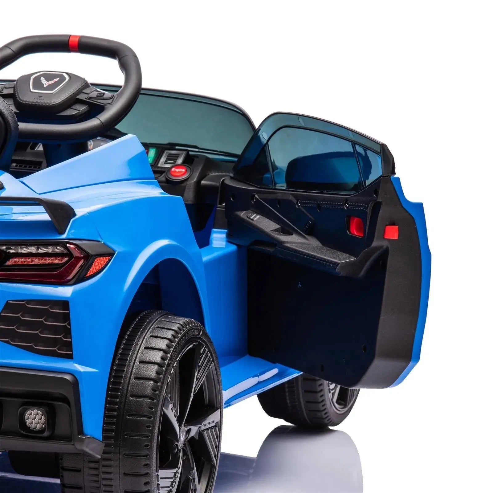  Freddo 12V Chevrolet Corvette C8 Stingray 1-Seater Kids Ride-on Car - White - Bonton