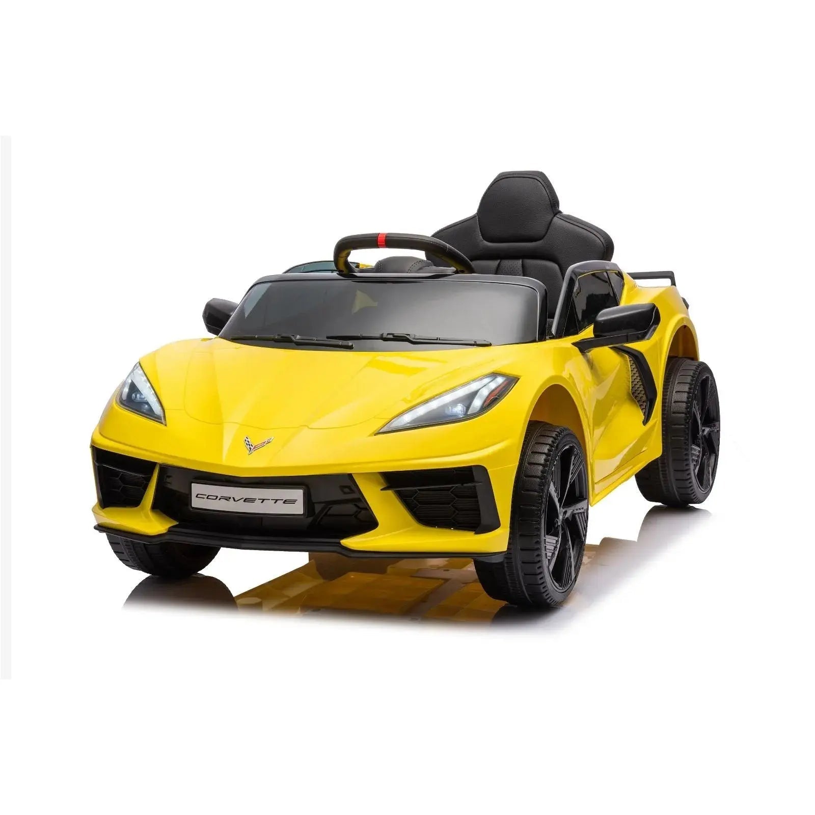  Freddo 12V Chevrolet Corvette C8 Stingray 1-Seater Kids Ride-on Car - White - Bonton