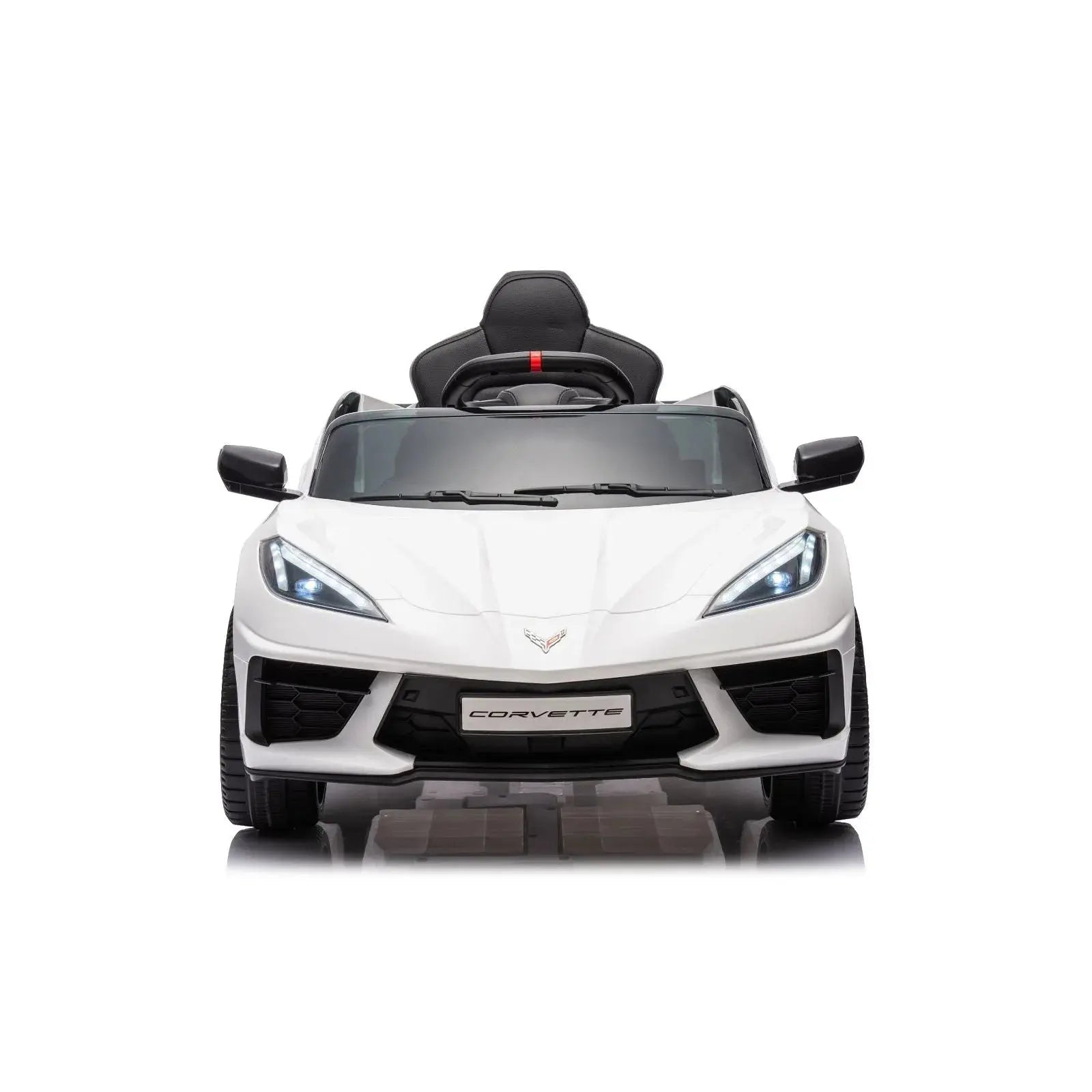  Freddo 12V Chevrolet Corvette C8 Stingray 1-Seater Kids Ride-on Car - White - Bonton