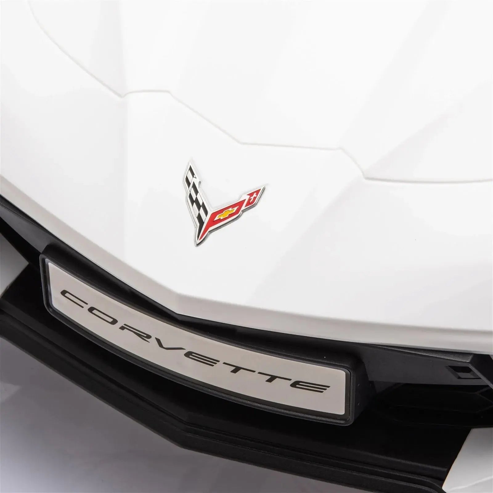  Freddo 12V Chevrolet Corvette C8 Stingray 1-Seater Kids Ride-on Car - White - Bonton