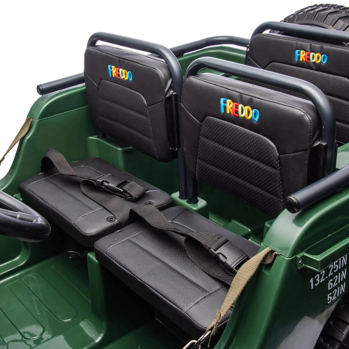  Freddo 24V Freddo Military Willy Truck 3 Seater Electric Ride On - Green - Bonton