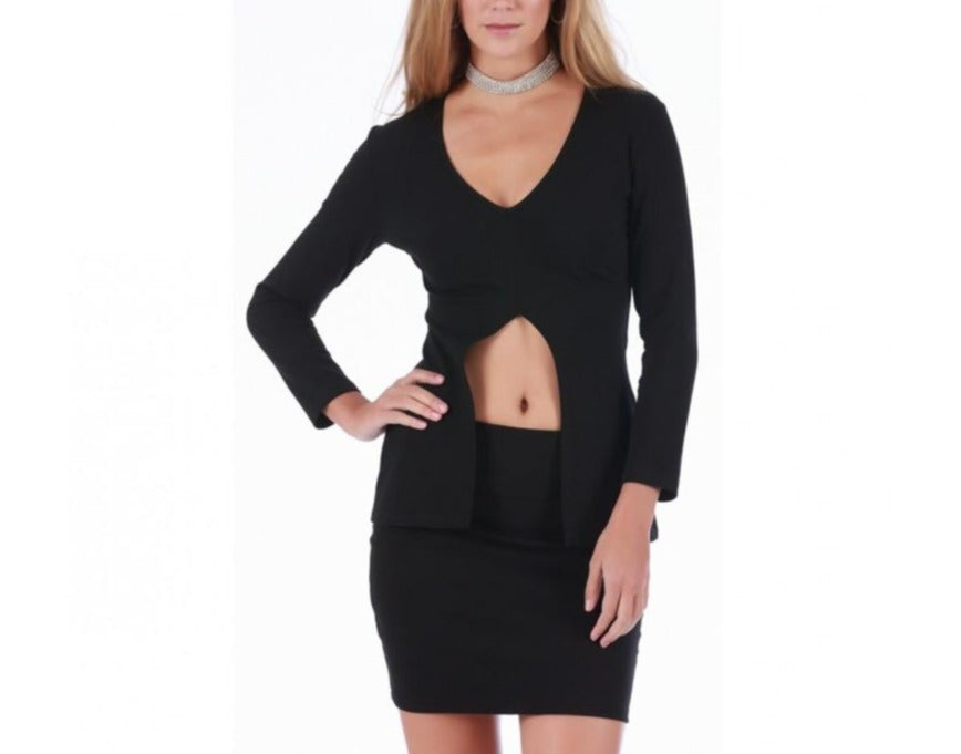  InstantFigure InstantFigure Top Cutout Split Front 168073 - Black - Bonton