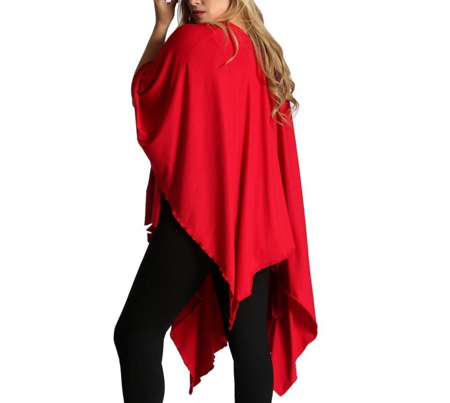  InstantFigure InstantFigure InstaWrap Tunic Shahl With Cold Shoulders 169COTU - Black - Bonton