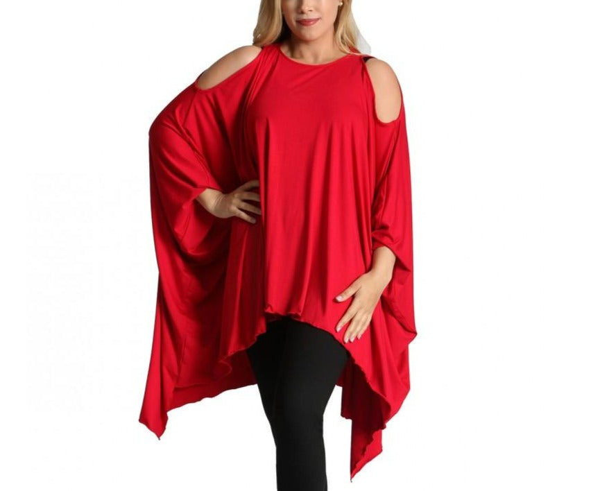  InstantFigure InstantFigure InstaWrap Tunic Shahl With Cold Shoulders 169COTU - Black - Bonton