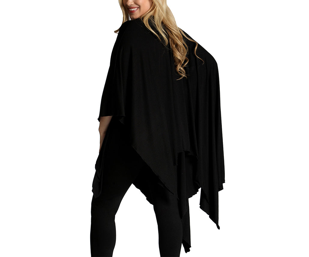  InstantFigure InstantFigure InstaWrap Tunic Shahl With Cold Shoulders 169COTU - Black - Bonton