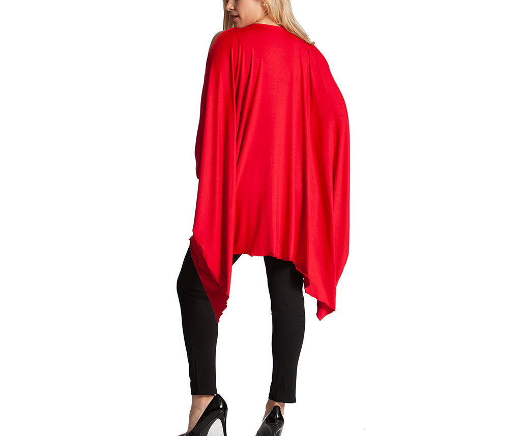  InstantFigure InstantFigure InstaWrap Tunic Shahl With Cold Shoulders 169COTU - Black - Bonton