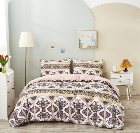 DaDa Bedding Majestic Oriental Kilim Duvet Cover - w/ Pillow Cases Royal Persian Traditional Design Intricate Ornate Ornament Print by DaDa Bedding Collection