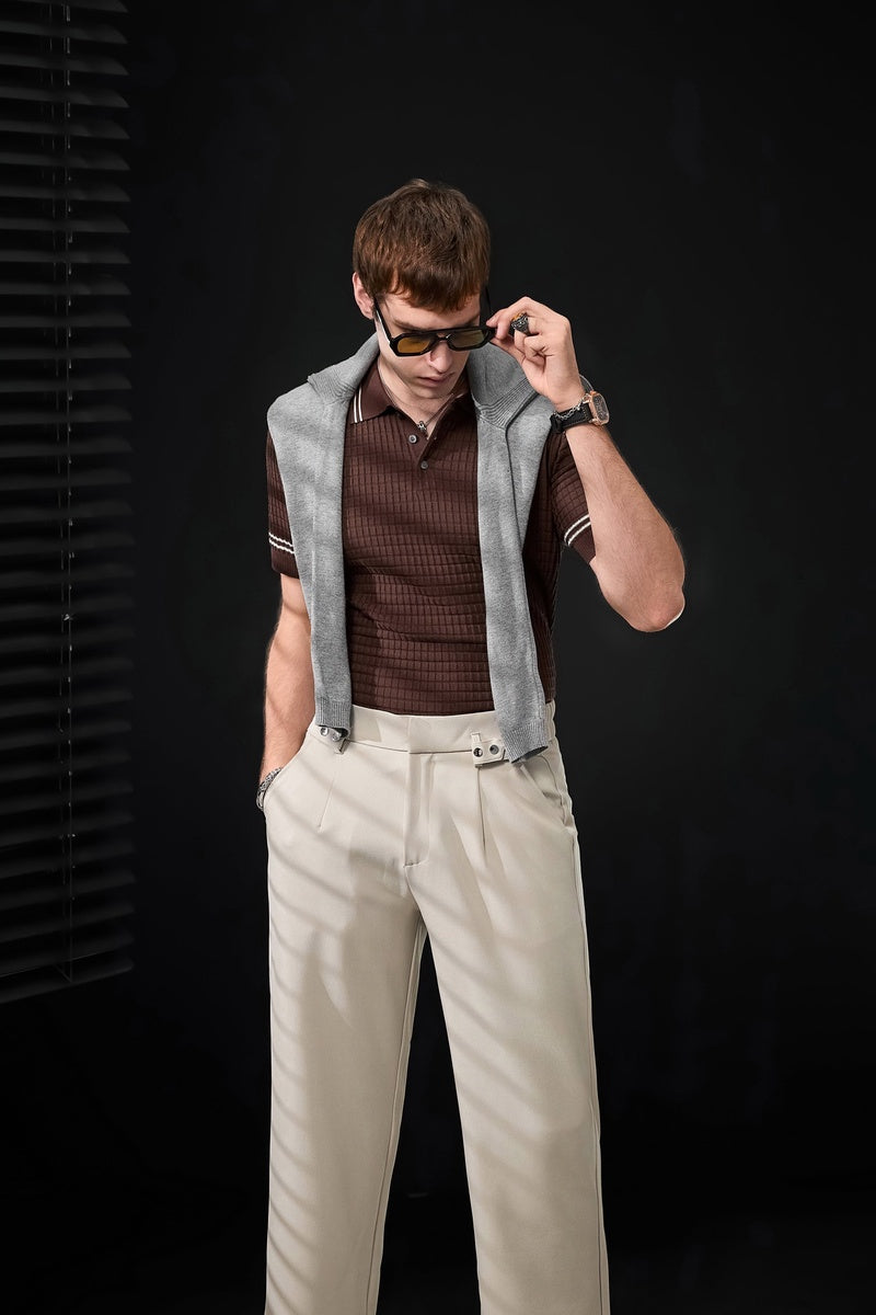  Barocco Kingsley Side-Tab Trousers TAUPE - TAUPE - Bonton