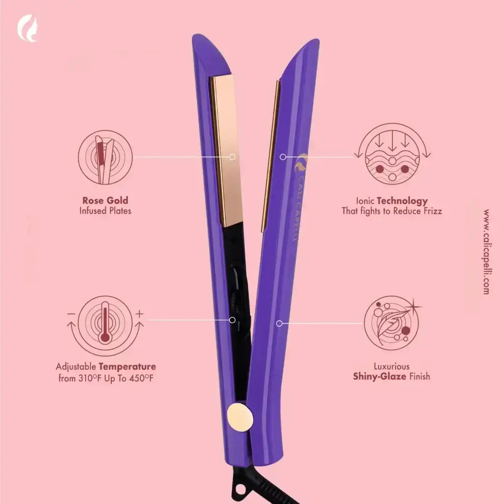  Calicapelli Hair Tools Pro-Series 1″ Titanium Hair Straightener Purple by Calicapelli Hair Tools - Default Title - Bonton