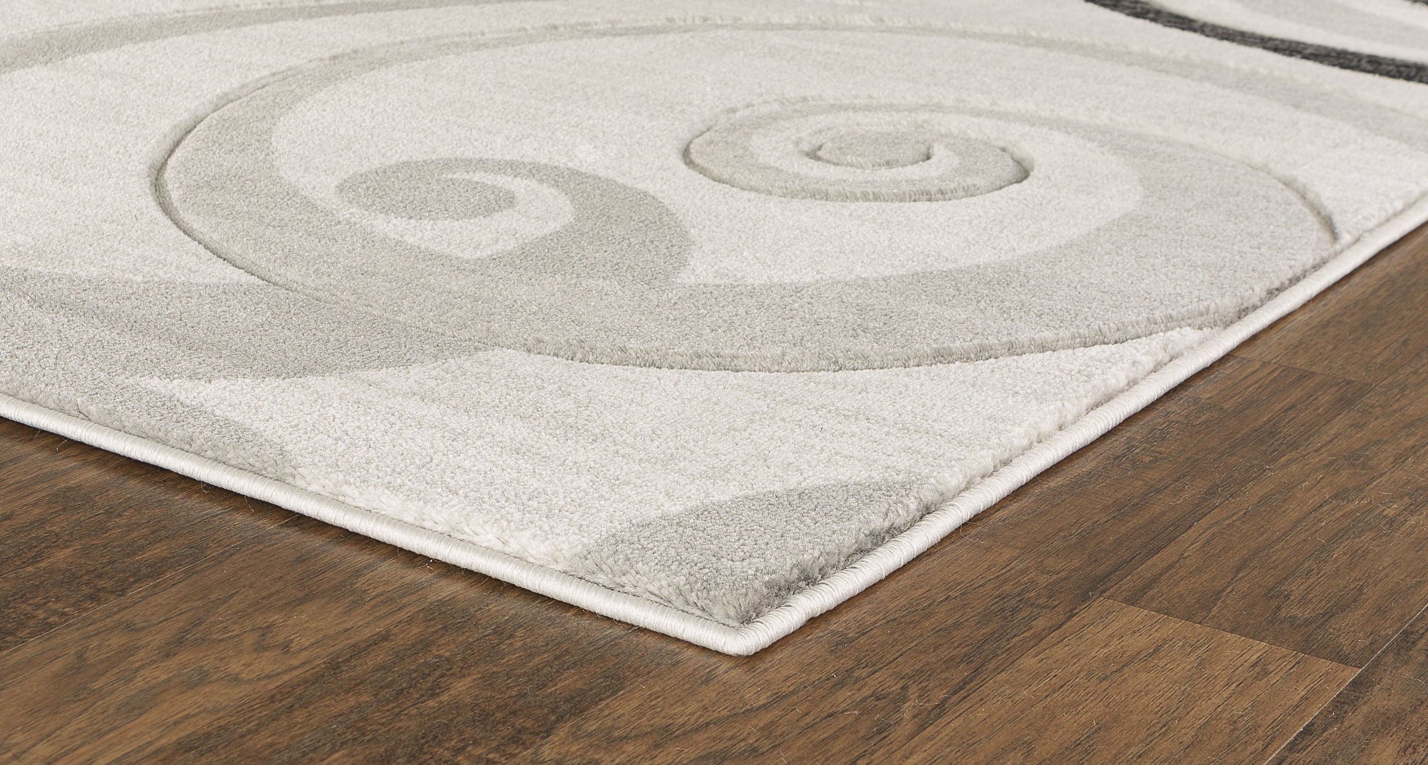  Home Mart Goods Grey Swirls Hand-Carved Soft Living Room Area Rug by Homemartgoods - 5' x 7' - Bonton