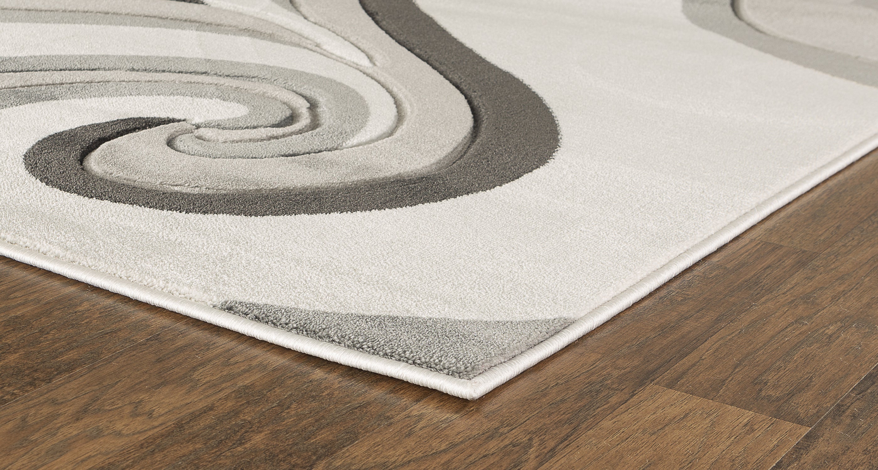  Home Mart Goods Grey Swirls Hand-Carved Soft Living Room Area Rug by Homemartgoods - 3'8