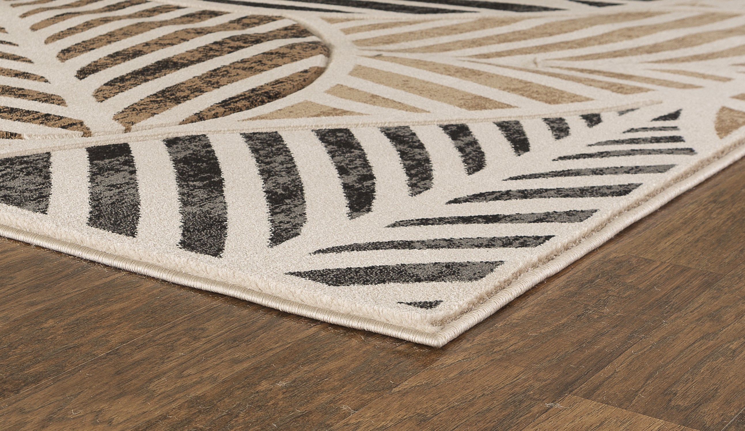  Home Mart Goods Beige Leaf Hand-Carved Soft Living Room Area Rug by Homemartgoods - 5' x 7' - Bonton
