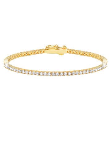 Classic Small Brilliant Tennis Bracelet Finished in 18kt Yellow Gold