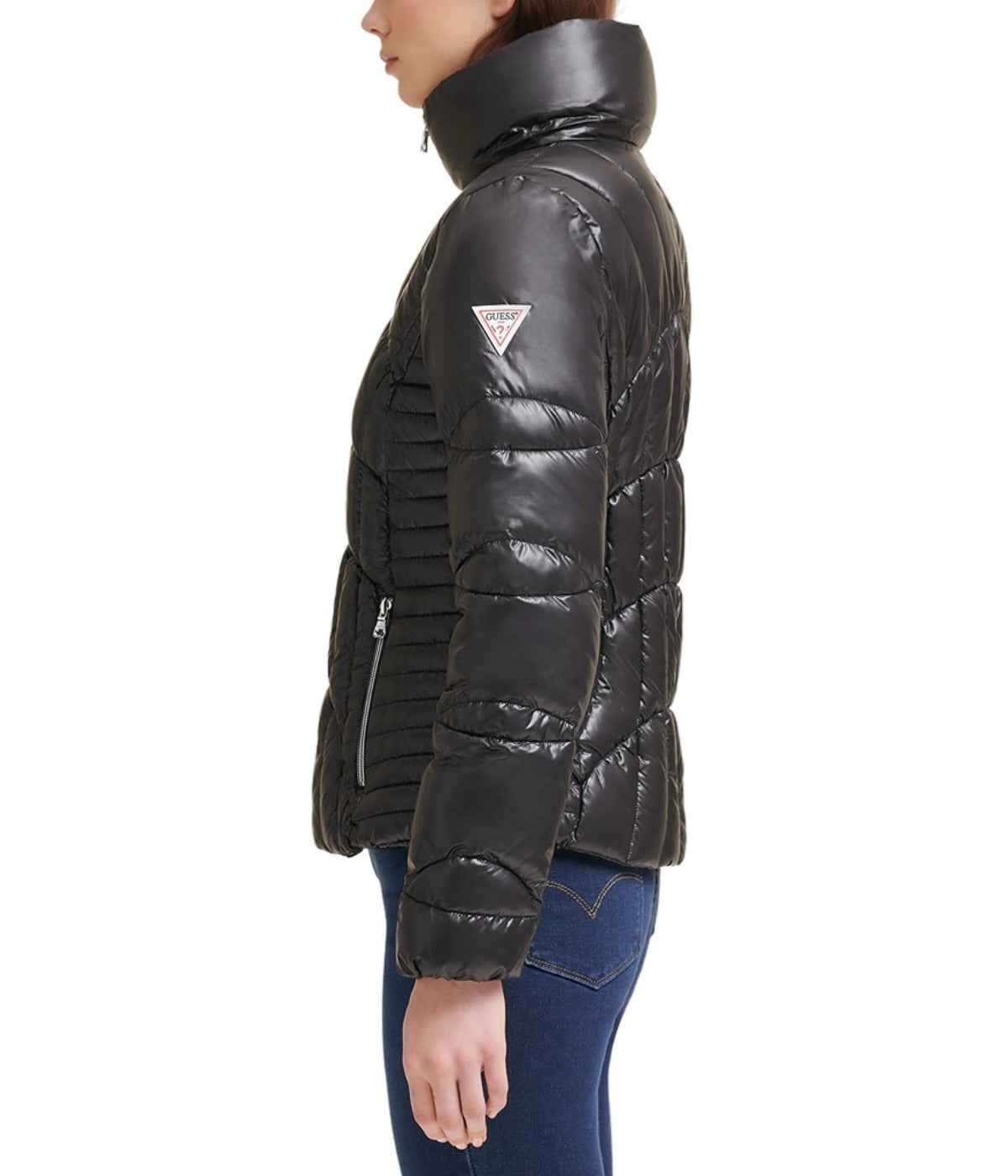  Guess Quilted Puffer Jacket Black - Black - Bonton