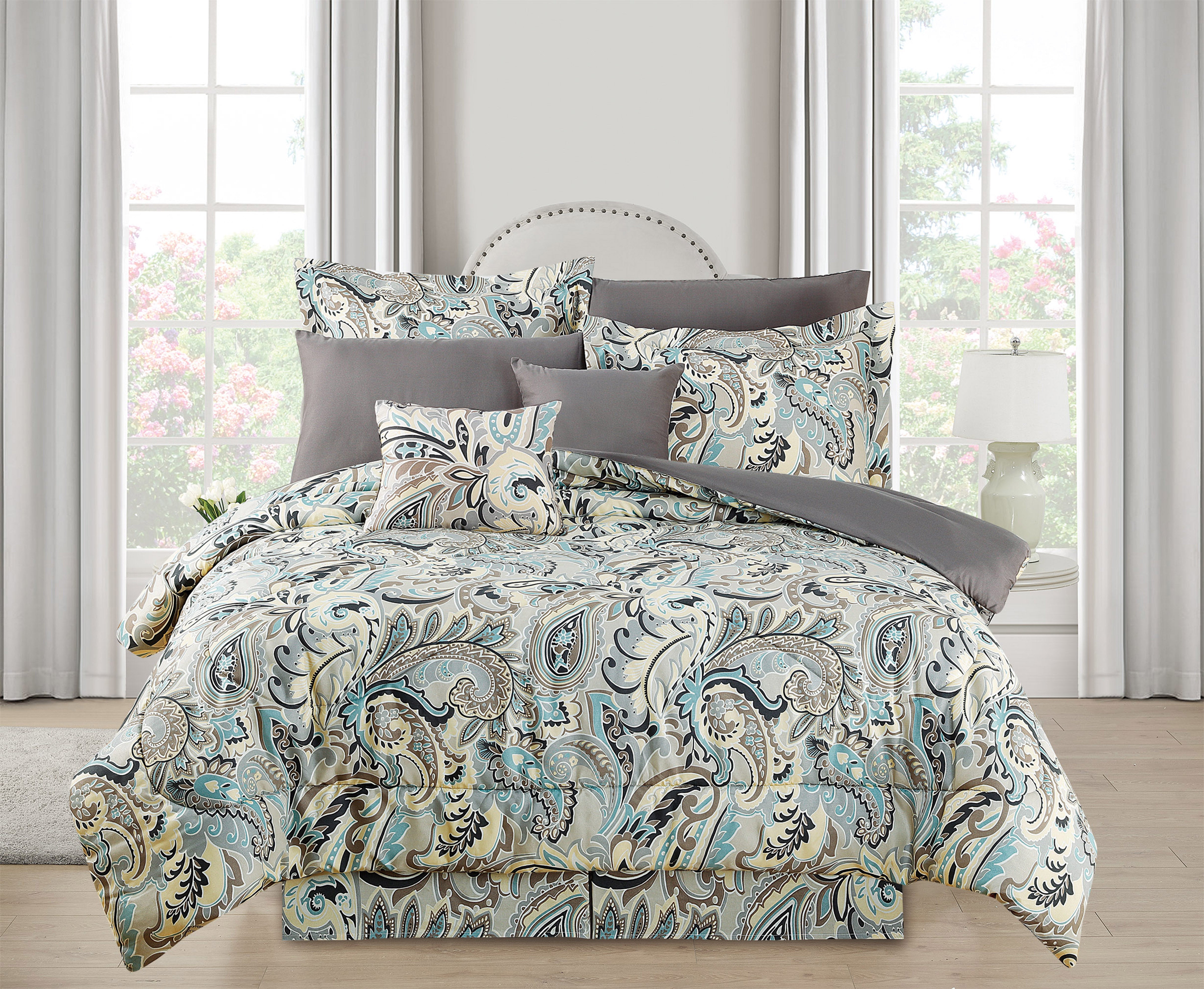  Kathy Ireland Home Kathy Ireland 10 Piece Bed in a Bag Set - King - Bonton