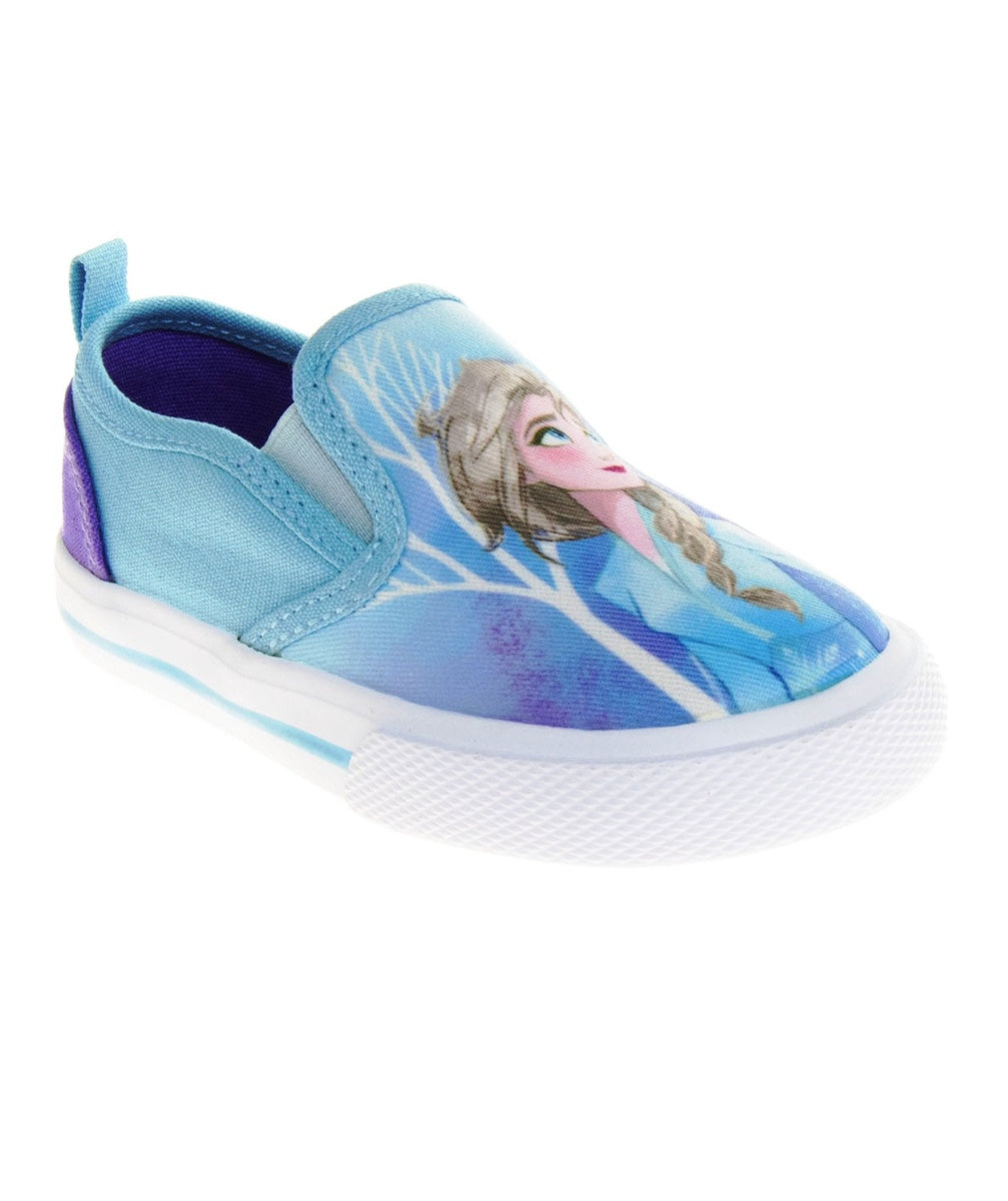  Josmo Frozen Elsa Anna Girls No Lace Shoes - Disney Character Loafer Low Top SlipOn Casual Tennis Canvas Sneakers (Size 5-12 Toddler) - 5 - Bonton