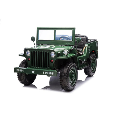 24V Freddo Military Willy Truck 3 Seater Electric Ride On