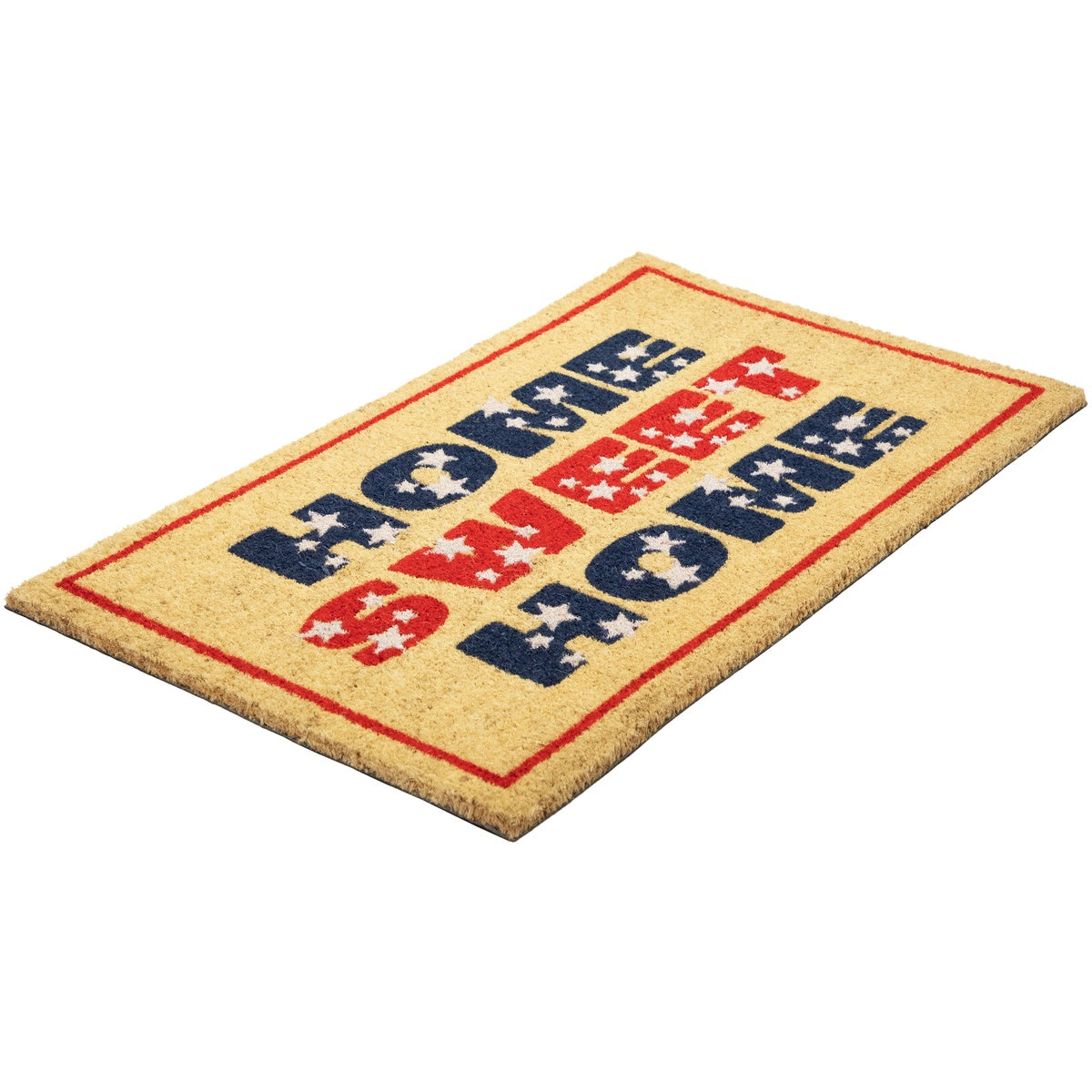  Northlight Red and Blue Americana Home Sweet Home Coir Outdoor Doormat 18