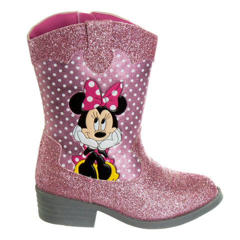 Disney Minnie Mouse Girls Cowgirl Western Boots (Toddler)