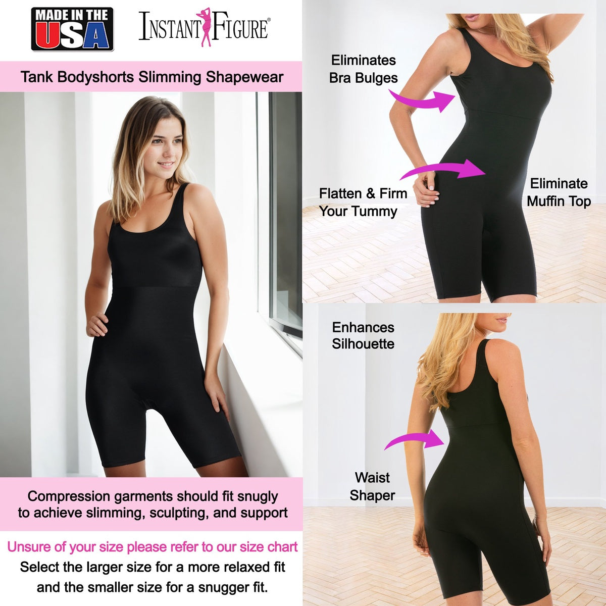  InstantFigure InstantFigure Bodyshorts Plus Size Shapewear WB40061C - Black - Bonton