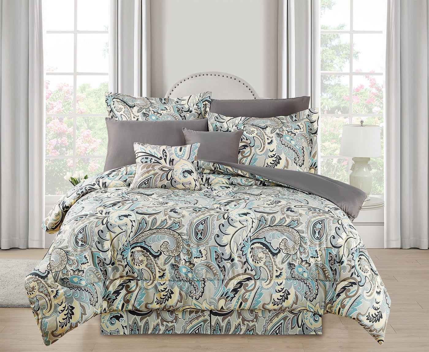  Kathy Ireland Home Kathy Ireland 10 Piece Bed in a Bag Set - King - Bonton