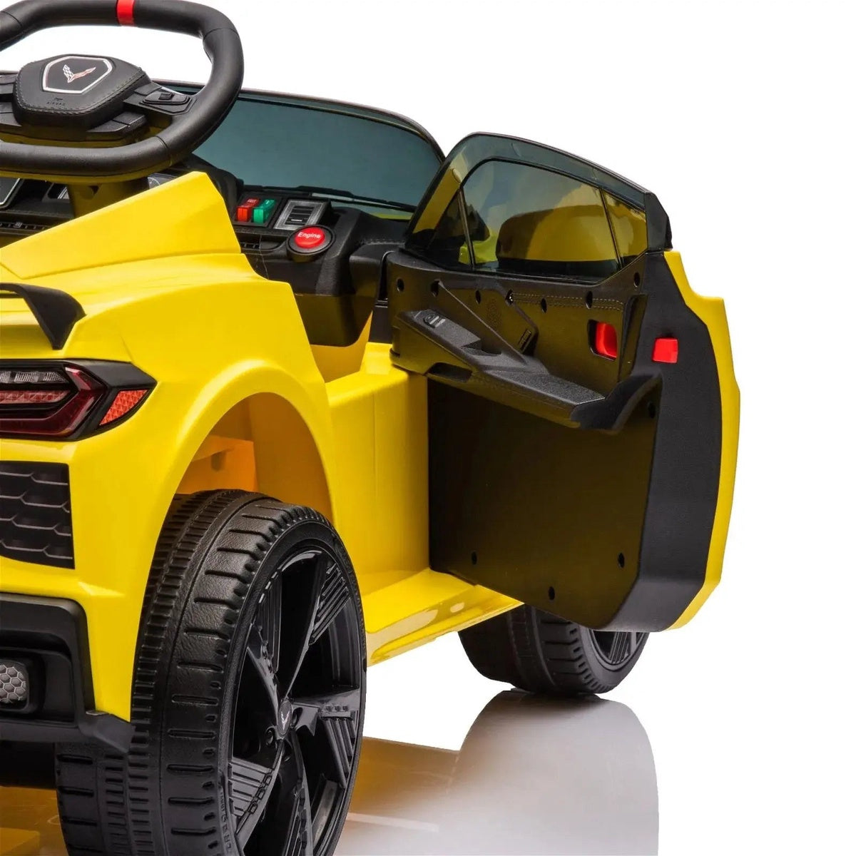  Freddo 12V Chevrolet Corvette C8 Stingray 1-Seater Kids Ride-on Car - White - Bonton