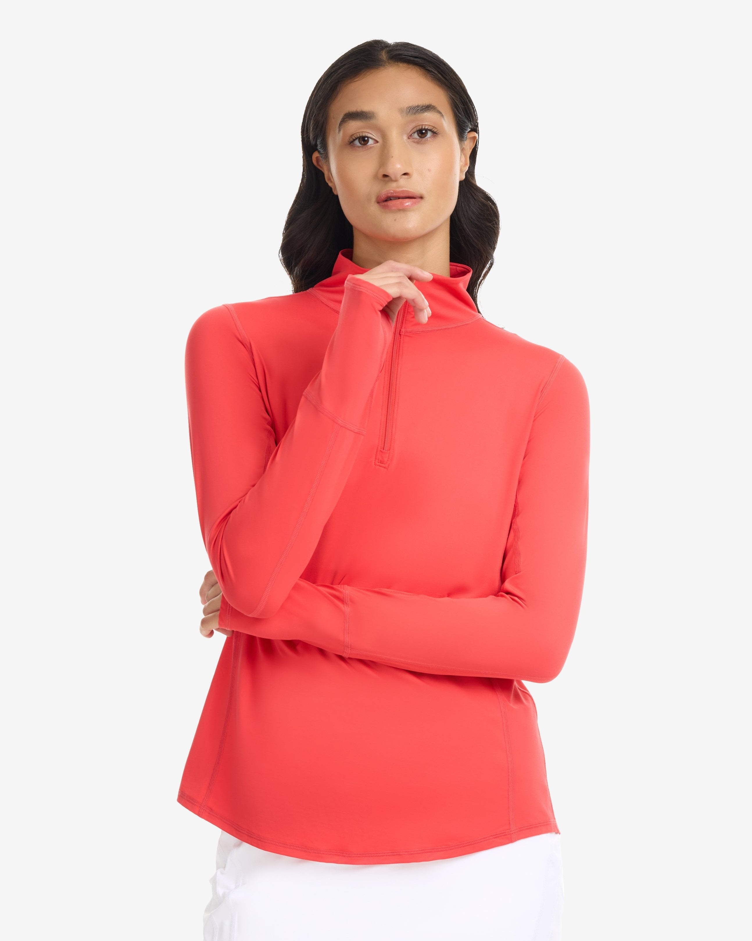  BloqUV WOMEN'S RELAXED MOCK ZIP TOP (3002) - Black - Bonton