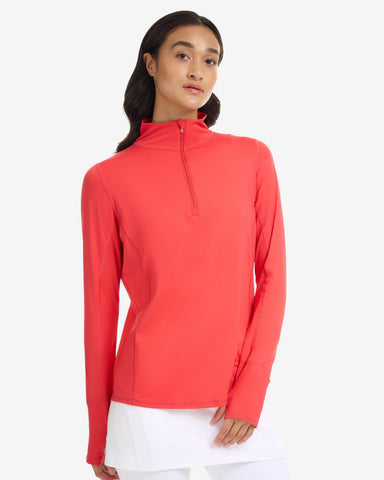 WOMEN'S RELAXED MOCK ZIP TOP (3002)