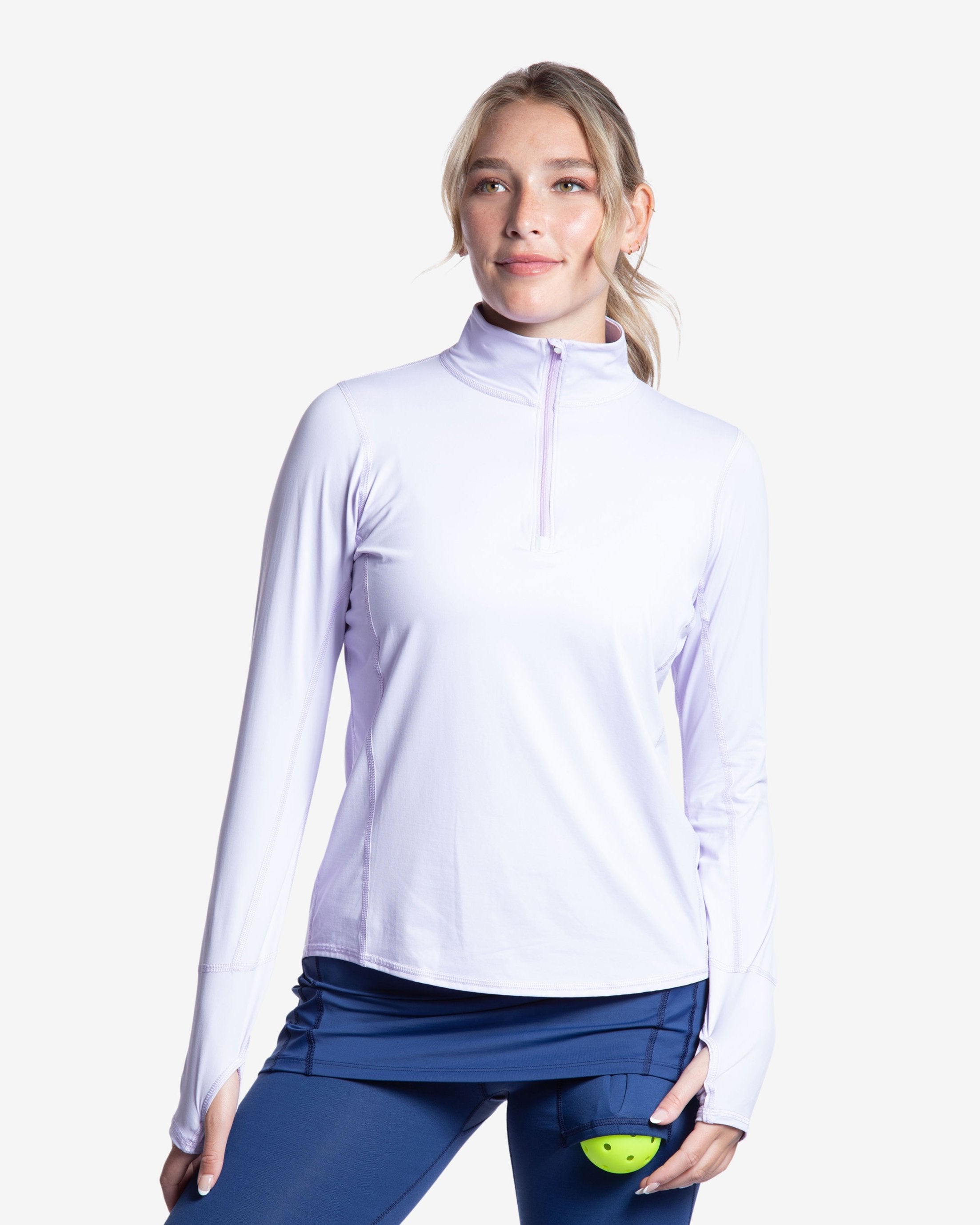  BloqUV WOMEN'S RELAXED MOCK ZIP TOP (3002) - Black - Bonton