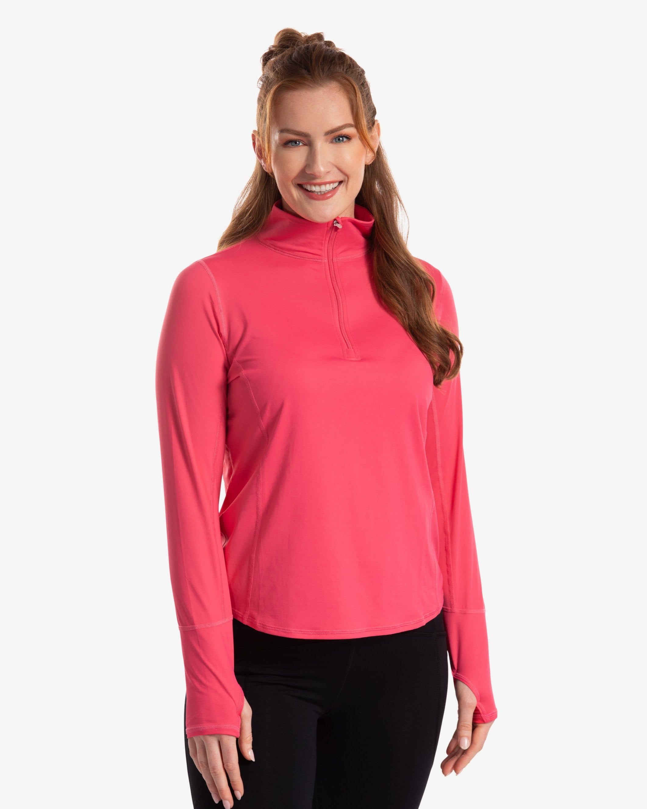  BloqUV WOMEN'S RELAXED MOCK ZIP TOP (3002) - Black - Bonton